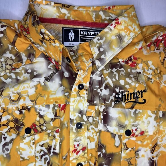 New RARE Limited Edition Kryptek x Shiner Bock Collab Mens XL Button Down Shirt - Picture 1 of 16